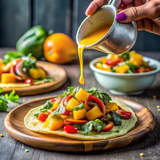 Tacos de Verduras Asadas con Salsa de Mango
