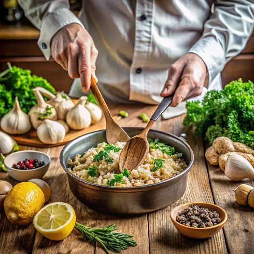 Risotto de Col Rizada y Hongos Silvestres